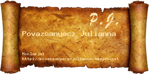 Povazsanyecz Julianna névjegykártya